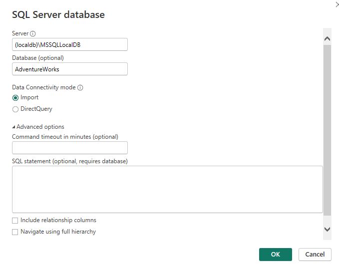 Connect to SQL Server PowerBI Connect to SQL Server PowerBI
